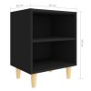 Glades Bed Cabinet with Solid Wood Legs 40x30x50 cm – Black, 2