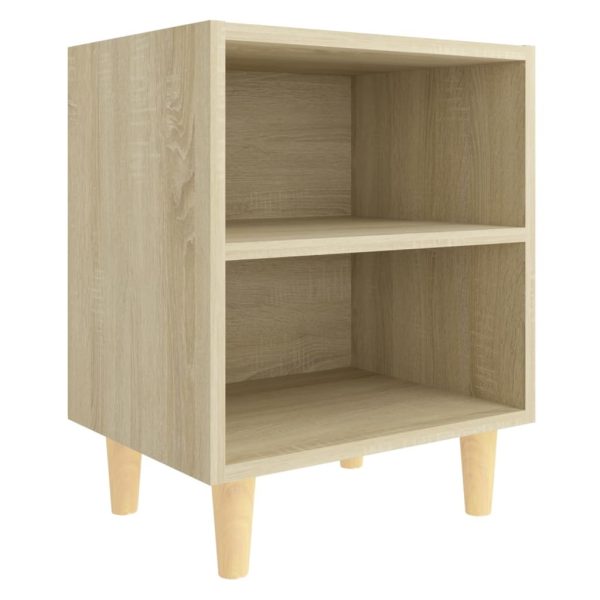 Glades Bed Cabinet with Solid Wood Legs 40x30x50 cm – Sonoma oak, 1