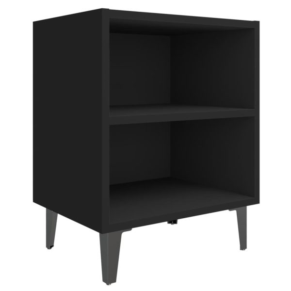 Cheshunt Bed Cabinet with Metal Legs 40x30x50 cm – Black, 1