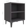 Cheshunt Bed Cabinet with Metal Legs 40x30x50 cm – Grey, 2