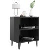 Cheshunt Bed Cabinet with Metal Legs 40x30x50 cm – High Gloss Black, 2