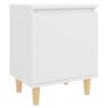 Hackensack Bed Cabinet with Solid Wood Legs 40x30x50 cm – White, 1