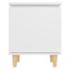 Hackensack Bed Cabinet with Solid Wood Legs 40x30x50 cm – White, 1