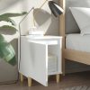 Hackensack Bed Cabinet with Solid Wood Legs 40x30x50 cm – White, 2