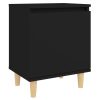 Hackensack Bed Cabinet with Solid Wood Legs 40x30x50 cm – Black, 2