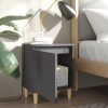Hackensack Bed Cabinet with Solid Wood Legs 40x30x50 cm – Grey, 1