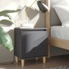 Hackensack Bed Cabinet with Solid Wood Legs 40x30x50 cm – Grey, 2