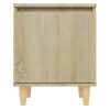 Hackensack Bed Cabinet with Solid Wood Legs 40x30x50 cm – Sonoma oak, 1