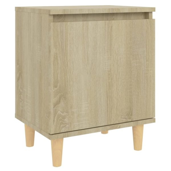 Hackensack Bed Cabinet with Solid Wood Legs 40x30x50 cm – Sonoma oak, 2