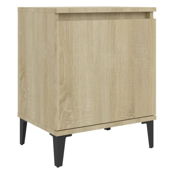 Secaucus Bed Cabinet with Metal Legs 40x30x50 cm – Sonoma oak, 2
