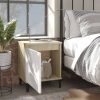 Secaucus Bed Cabinet with Metal Legs 40x30x50 cm – Brown, 1