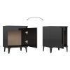 Secaucus Bed Cabinet with Metal Legs 40x30x50 cm – High Gloss Black, 2