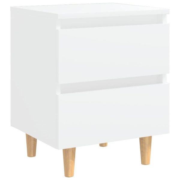 Tualatin Bed Cabinet with Solid Pinewood Legs 40x35x50 cm – White, 2