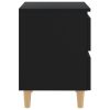 Tualatin Bed Cabinet with Solid Pinewood Legs 40x35x50 cm – Black, 2