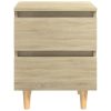 Tualatin Bed Cabinet with Solid Pinewood Legs 40x35x50 cm – Sonoma oak, 1