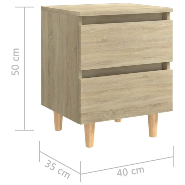 Tualatin Bed Cabinet with Solid Pinewood Legs 40x35x50 cm – Sonoma oak, 2