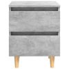 Tualatin Bed Cabinet with Solid Pinewood Legs 40x35x50 cm – Concrete Grey, 1