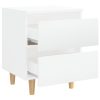 Tualatin Bed Cabinet with Solid Pinewood Legs 40x35x50 cm – High Gloss White, 1