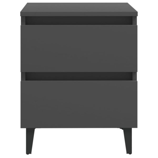 Rohnert Bed Cabinet 40x35x50 cm Engineered Wood – Grey, 1