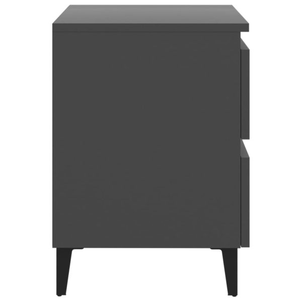 Rohnert Bed Cabinet 40x35x50 cm Engineered Wood – Grey, 2