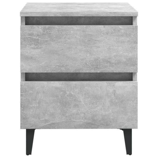 Rohnert Bed Cabinet 40x35x50 cm Engineered Wood – Concrete Grey, 1