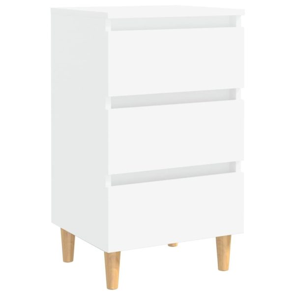 Chapeltown Bed Cabinet with Solid Wood Legs 40x35x69 cm – White, 2
