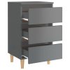 Chapeltown Bed Cabinet with Solid Wood Legs 40x35x69 cm – High Gloss Grey, 2