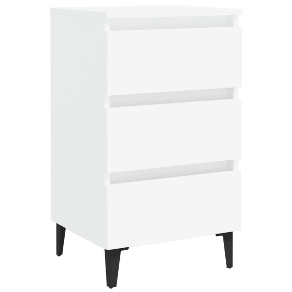 Pendlebury Bed Cabinet with Metal Legs 40x35x69 cm – White, 2