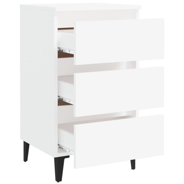Pendlebury Bed Cabinet with Metal Legs 40x35x69 cm – White, 2