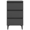 Pendlebury Bed Cabinet with Metal Legs 40x35x69 cm – Grey, 1