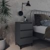Pendlebury Bed Cabinet with Metal Legs 40x35x69 cm – Grey, 2