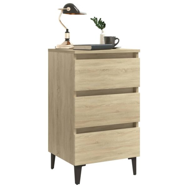 Pendlebury Bed Cabinet with Metal Legs 40x35x69 cm – Sonoma oak, 2
