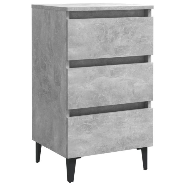 Pendlebury Bed Cabinet with Metal Legs 40x35x69 cm – Concrete Grey, 1