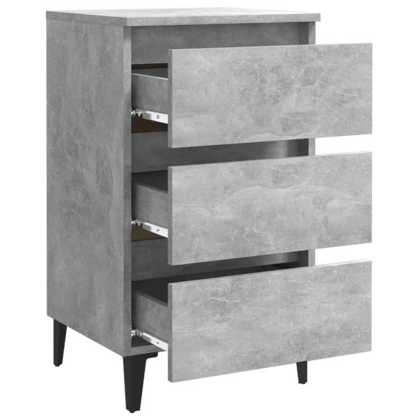 Pendlebury Bed Cabinet with Metal Legs 40x35x69 cm – Concrete Grey, 1
