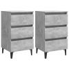 Pendlebury Bed Cabinet with Metal Legs 40x35x69 cm – Concrete Grey, 2