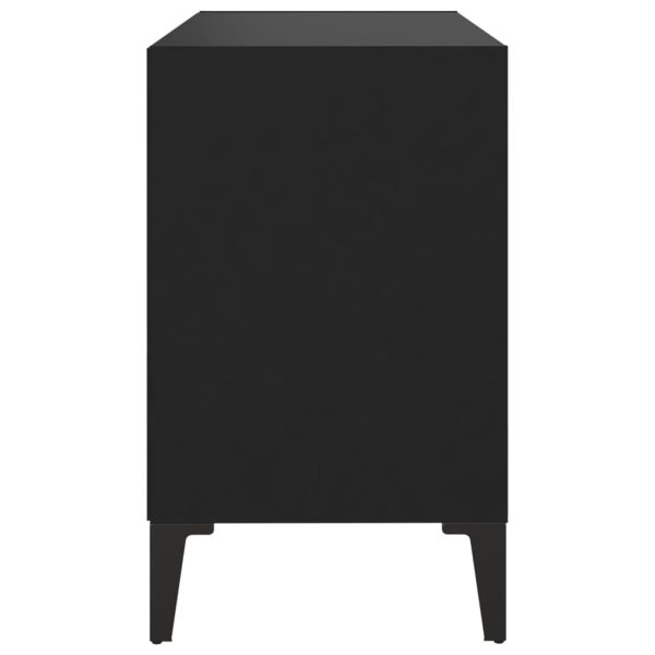 Ecorse TV Cabinet with Metal Legs – 69.5x30x50 cm, Black