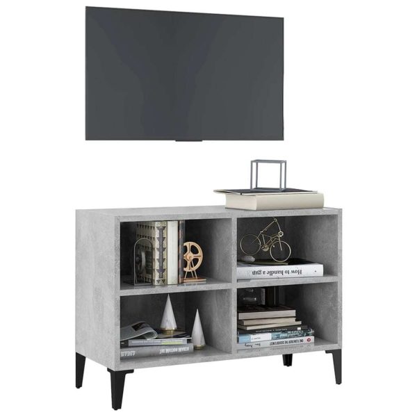 Ecorse TV Cabinet with Metal Legs – 69.5x30x50 cm, Concrete Grey