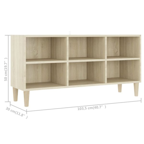 Hornsby TV Cabinet with Solid Wood Legs – 103.5x30x50 cm, Sonoma oak