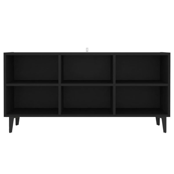 Ecorse TV Cabinet with Metal Legs – 103.5x30x50 cm, Black
