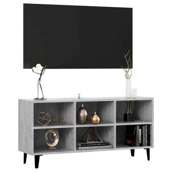Ecorse TV Cabinet with Metal Legs – 103.5x30x50 cm, Concrete Grey