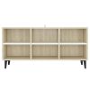 Ecorse TV Cabinet with Metal Legs – 103.5x30x50 cm, White and Sonoma Oak