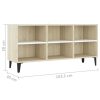 Ecorse TV Cabinet with Metal Legs – 103.5x30x50 cm, White and Sonoma Oak