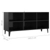 Ecorse TV Cabinet with Metal Legs – 103.5x30x50 cm, High Gloss Black