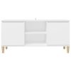 Washougal TV Cabinet with Solid Wood Legs 103.5x35x50 cm – White