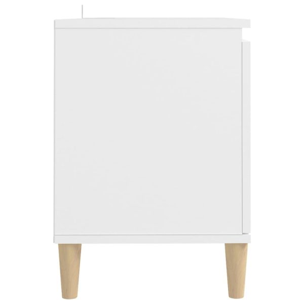 Washougal TV Cabinet with Solid Wood Legs 103.5x35x50 cm – White