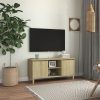 Washougal TV Cabinet with Solid Wood Legs 103.5x35x50 cm – Sonoma oak