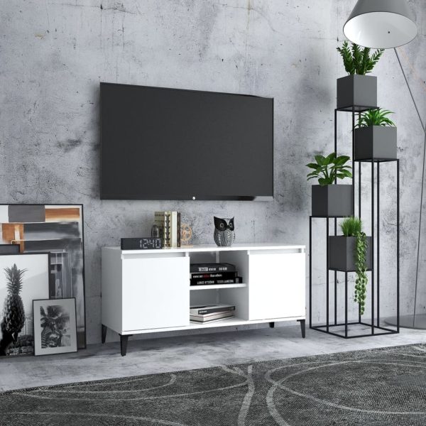 Bingley TV Cabinet with Metal Legs 103.5x35x50 cm – White