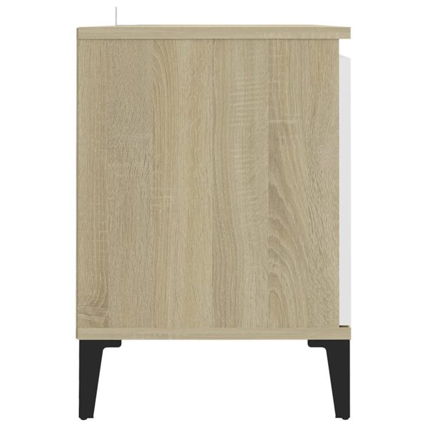 Bingley TV Cabinet with Metal Legs 103.5x35x50 cm – White and Sonoma Oak
