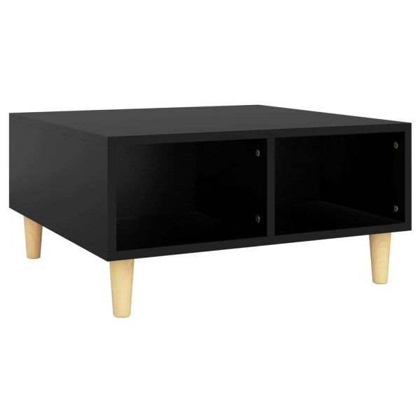 Coffee Table 60x60x30 cm Engineered Wood – Black