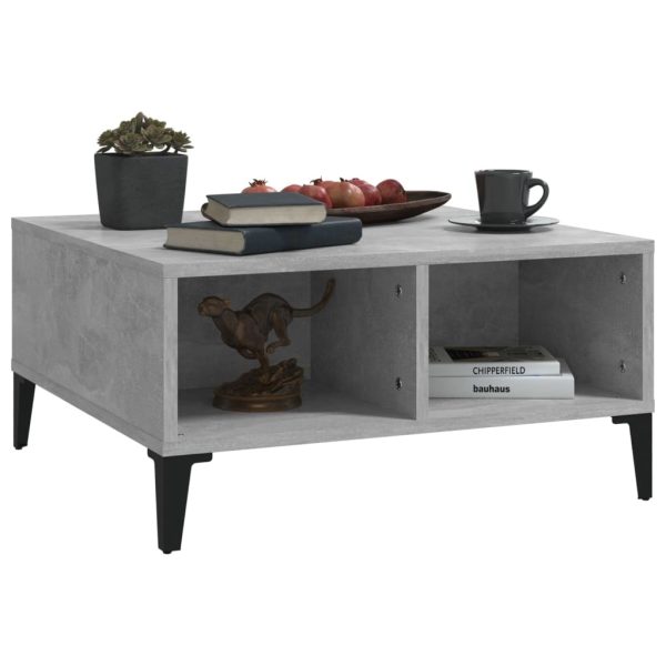 Coffee Table 60x60x30 cm Engineered Wood – Concrete Grey